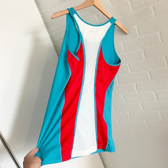 Nike Pro Womens Tank top Blue White Athletic Performance Racer back Sz L - Picture 13 of 13